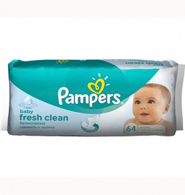 Серветки вологі Pampers Baby Fresh з алое №64