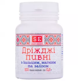 *Дріжджі пивні Ca+Mg+Fe Фармаком 0,5г №100
