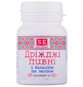 *Дріжджі пивні з кальцієм, залізом Фармаком 0,5г №100