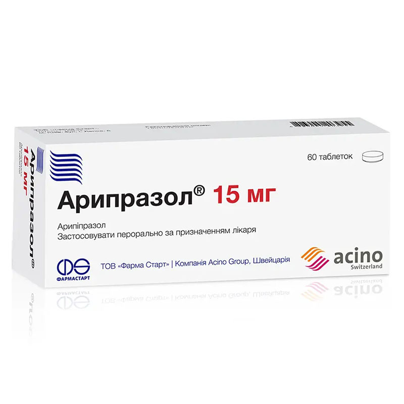 Арипразол таблетки по 15 мг 60 шт. (10х6)