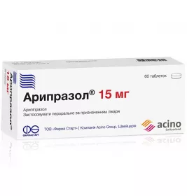 Арипразол таблетки по 15 мг 60 шт. (10х6)