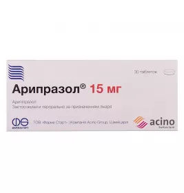 Арипразол таблетки по 15 мг 30 шт. (10х3)
