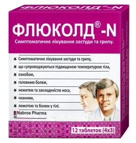 Флюколд-N таблетки 12 шт. (4х3)