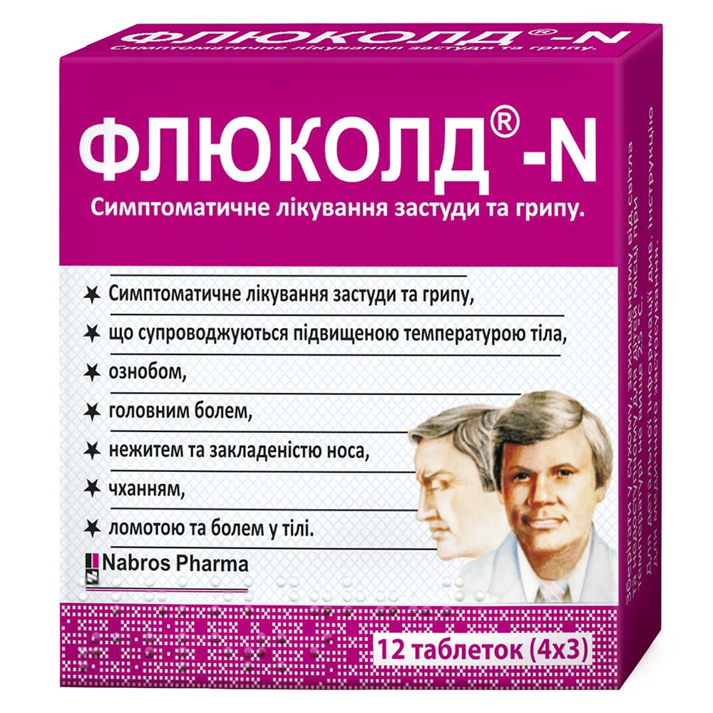 Флюколд-N таблетки 12 шт. (4х3)