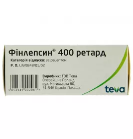 Финлепсин 400 Ретард Тева по 400 мг 50 шт.