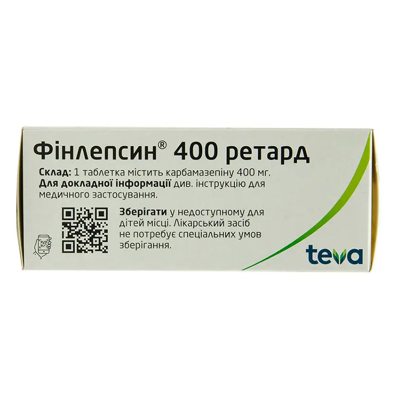 Фінлепсин 400 Ретард Тева по 400 мг 50 шт.