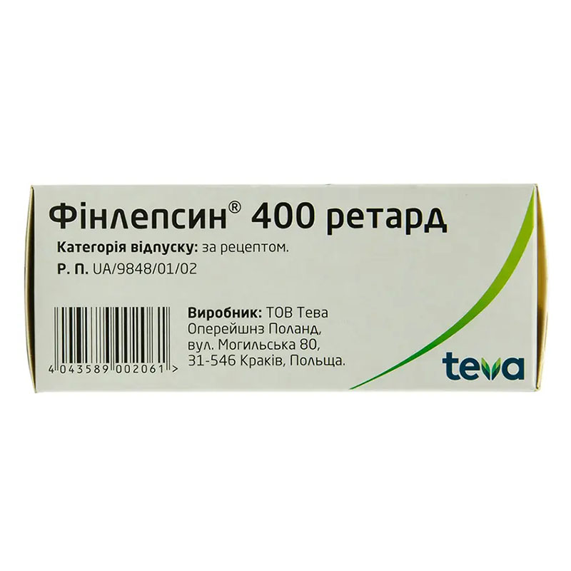 Фінлепсин 400 Ретард Тева по 400 мг 50 шт.