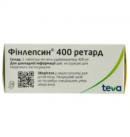 Фінлепсин 400 Ретард Тева по 400 мг 50 шт.