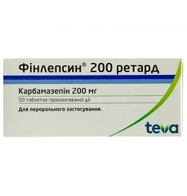 Фінлепсин 200 Ретард Тева по 200 мг 50 шт.
