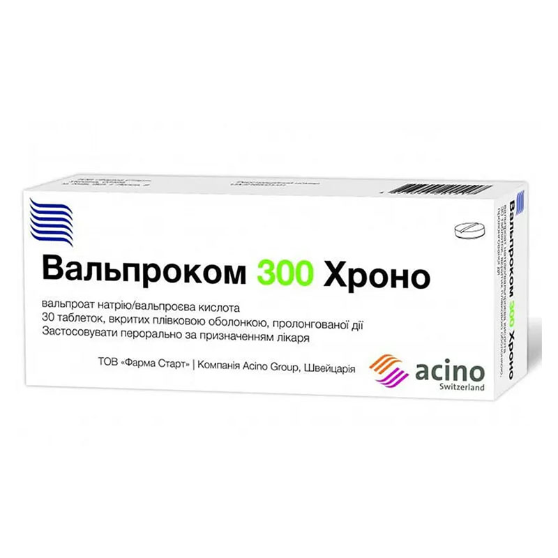 Вальпроком 300 хроно таблетки 30 шт. (10х3) Вальпроком 300 хроно таблетки 30 шт. (10х3)