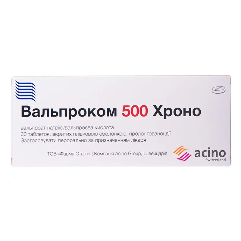 Вальпроком 500 хроно таблетки 30 шт. (10х3) Вальпроком 500 хроно таблетки 30 шт. (10х3)
