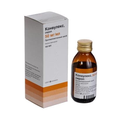 Конвулекс сироп для дітей 50 мг/мл по 100 мл у флаконі 1 шт.