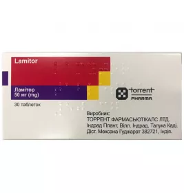 Ламітор таблетки по 50 мг 30 шт.