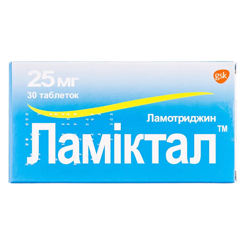 Ламіктал таблетки по 25 мг 30 шт. (10х3)
