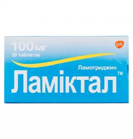 Ламіктал таблетки по 100 мг 30 шт. (10х3)