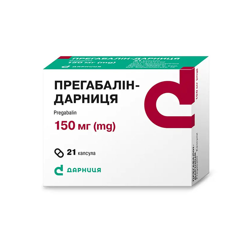 Прегабалин-Дарница капсулы по 150 мг 21 шт. (7х3) Прегабалин-Дарница капсулы по 150 мг 21 шт. (7х3)