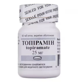 Топірамін таблетки по 25 мг 60 шт.