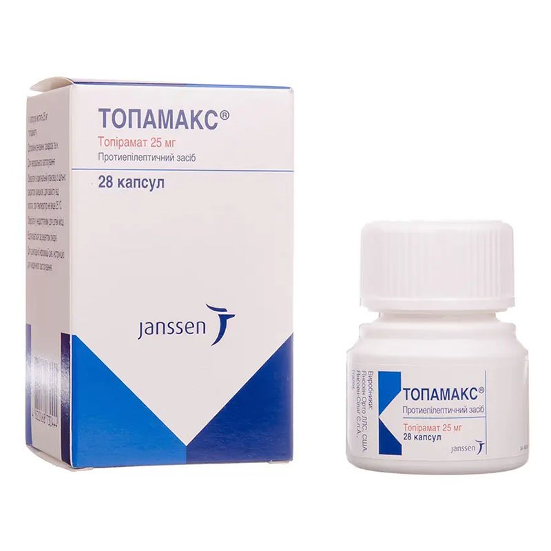 Топамакс капсули по 25 мг 28 шт. у флаконі 1 шт.