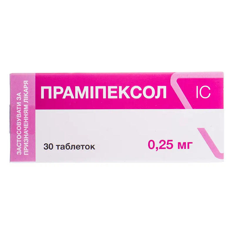 Прамипексол ІС таблетки по 0.25 мг 30 шт. (10х3) - Интерхим Прамипексол ІС таблетки по 0.25 мг 30 шт. (10х3) - Интерхим