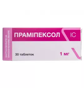 Прамипексол IC таблетки по 1 мг 30 шт. (10х3)