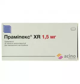 Праміпекс XR таблетки по 1.5 мг 30 шт. (10х3)
