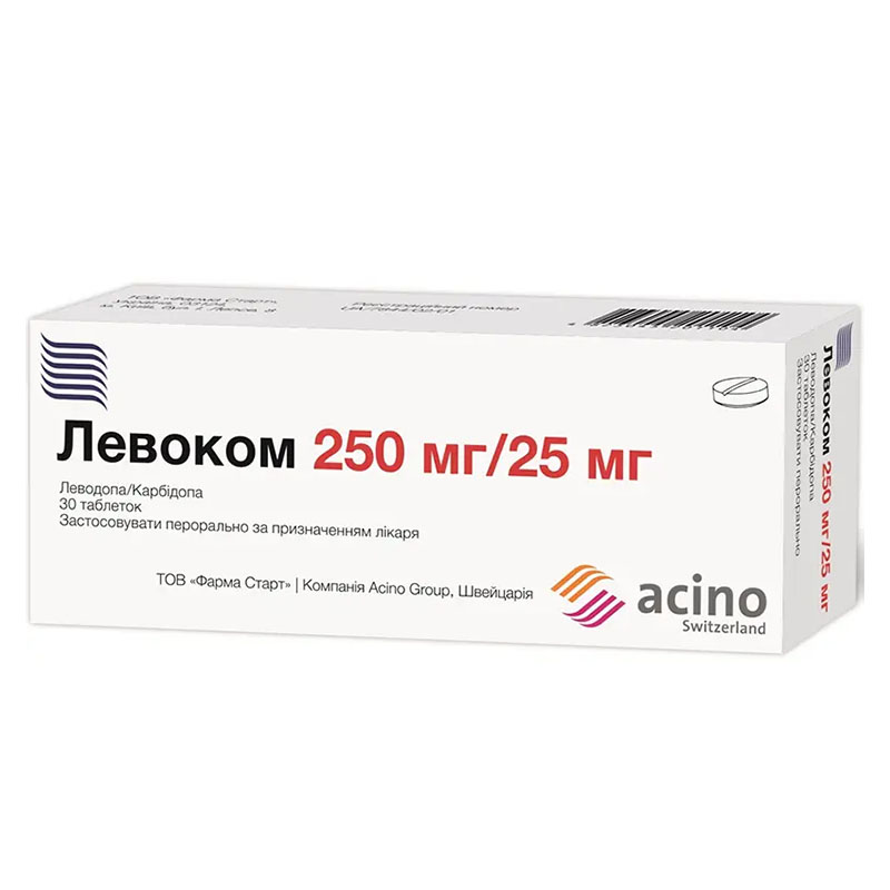Левоком таблетки по 250 мг/25 мг 30 шт. (10х3)