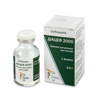 Діацеф порошок по 2000 мг у флаконі 1 шт.