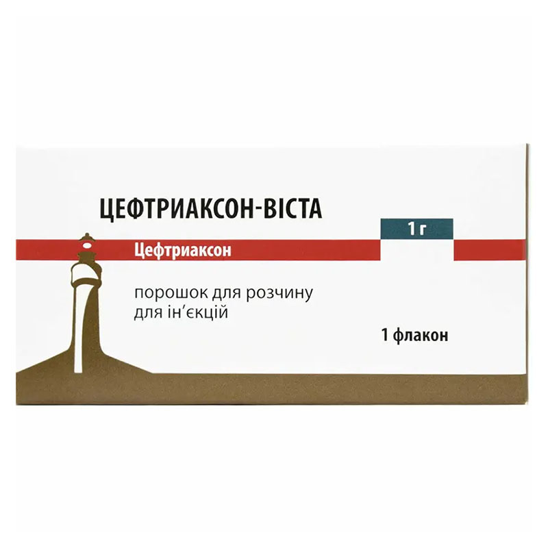 Цефтриаксон-Віста порошок по 1 г у флаконі 10 шт.