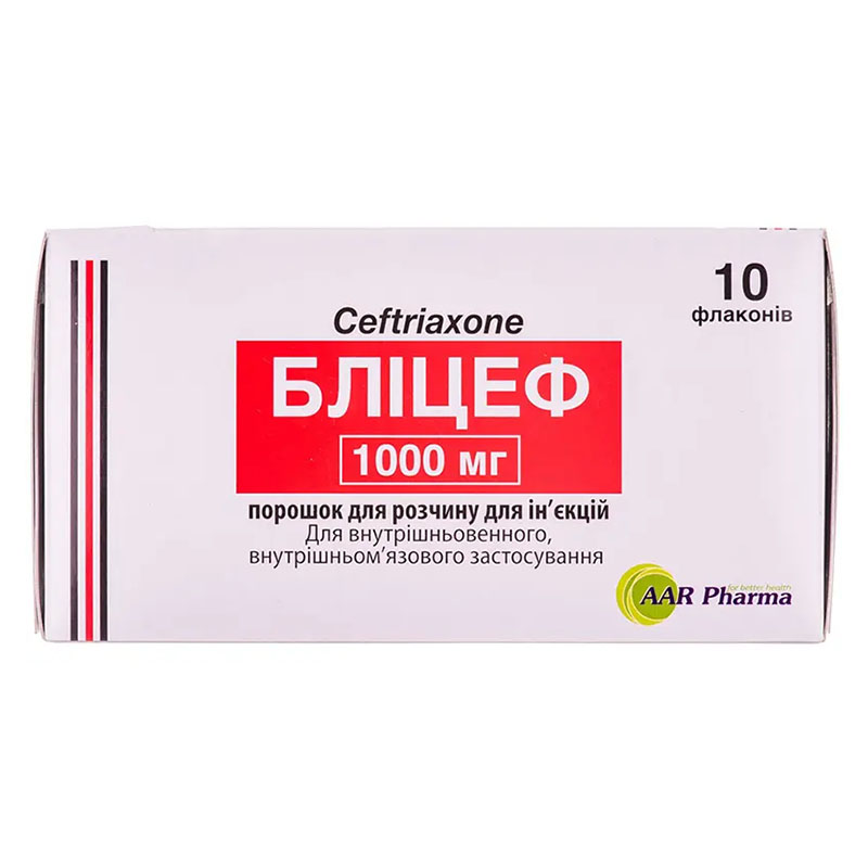 Бліцеф порошок по 1000 мг у флаконі 10 шт.