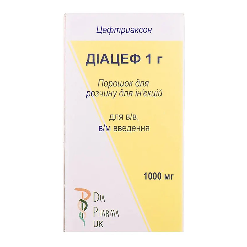 Диацеф порошок по 1000 мг во флаконе 1 шт.