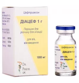 Діацеф порошок по 1000 мг у флаконі 1 шт.