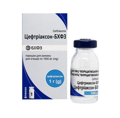Цефтріаксон-БХФЗ порошок по 1000 мг у флаконі 1 шт.