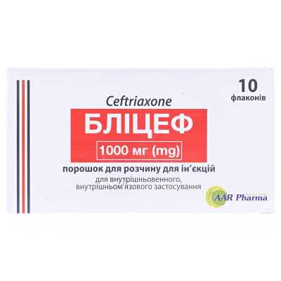 Бліцеф порошок по 1000 мг у флаконі 1 шт.