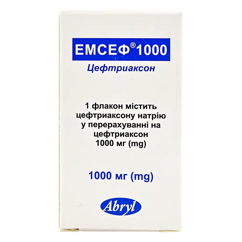 Емсеф порошок по 1000 мг у флаконі 1 шт.
