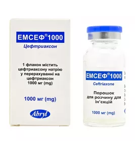 Емсеф порошок по 1000 мг у флаконі 1 шт.