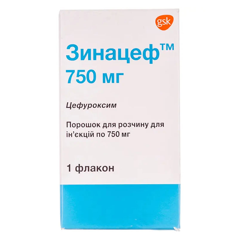 Зінацеф порошок 750 мг у флаконі 1 шт.