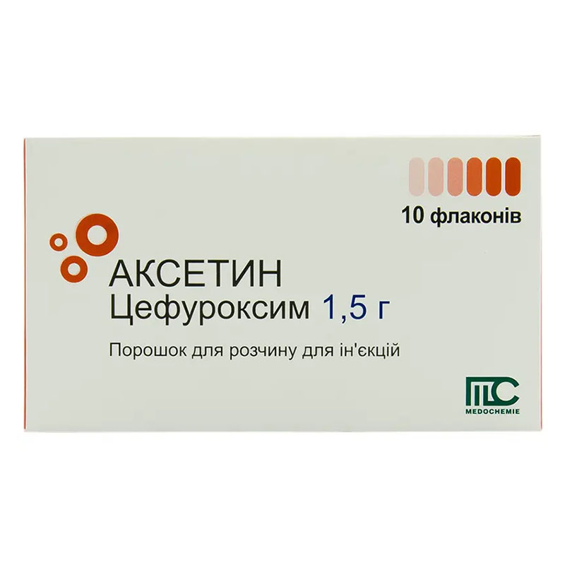 Аксетин порошок по 1,5 г у флаконі 10 шт.