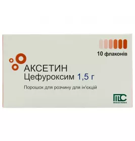 Аксетин порошок по 1,5 г у флаконі 10 шт.