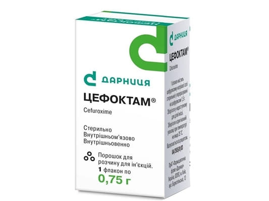 Цефоктам-Дарниця порошок по 0.75 г у флаконі 1 шт.