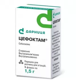Цефоктам-Дарниця порошок по 1.5 г у флаконі 1 шт.