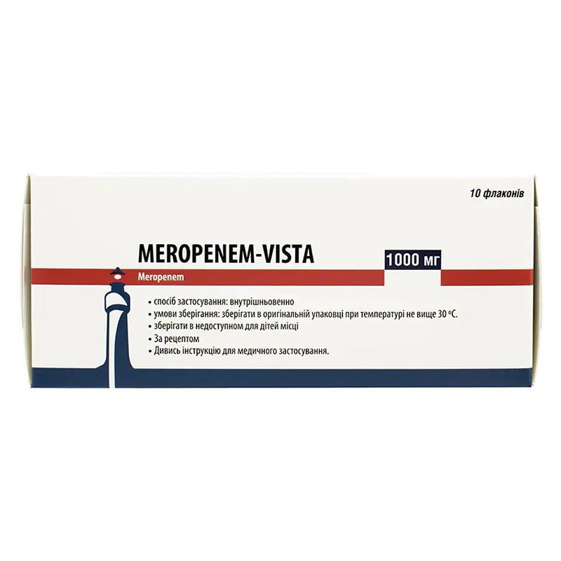 Меропенем-Віста порошок по 1000 мг у флаконі 10 шт.