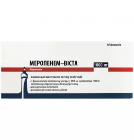 Меропенем-Віста порошок по 1000 мг у флаконі 10 шт.
