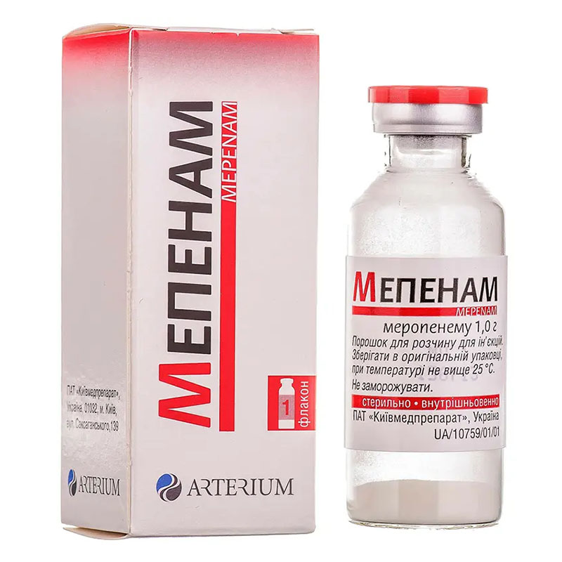 Мепенам порошок по 1 г у флаконі 1 шт.