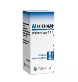 Мепенам порошок по 0.5 г у флаконі 1 шт.