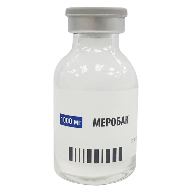 Меробак порошок по 1000 мг у флаконі 10 шт.