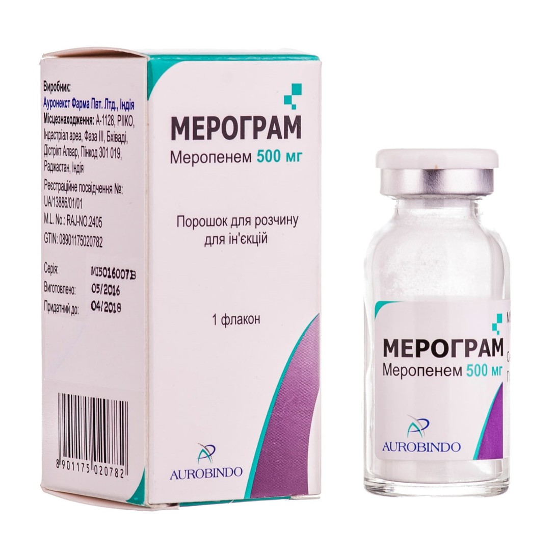 Мерограм порошок по 1000 мг у флаконі 1 шт.