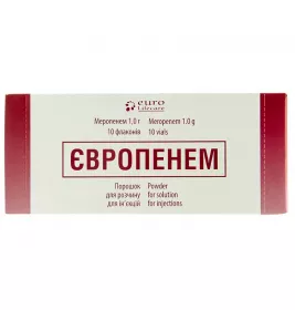 Европенем порошок по 1 г во флаконе 10 шт.
