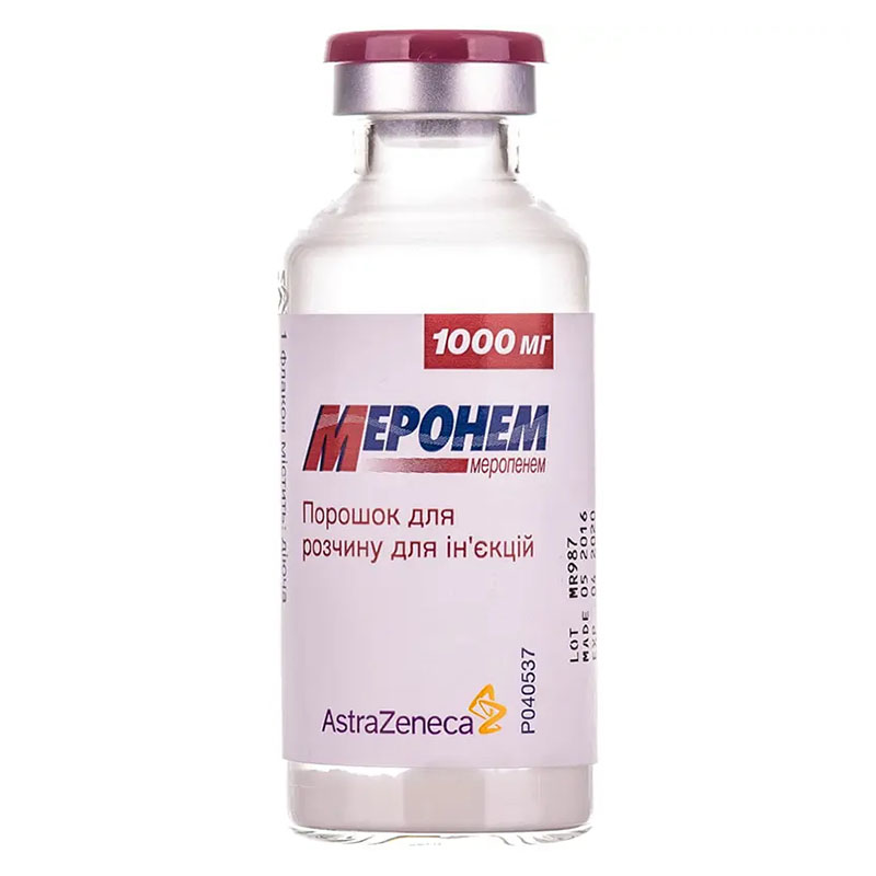 Меронем порошок по 1000 мг во флаконе 10 шт.