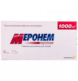Меронем порошок по 1000 мг во флаконе 10 шт.
