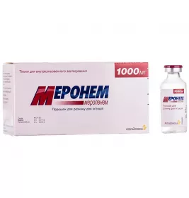 Меронем порошок по 1000 мг у флаконі 10 шт.